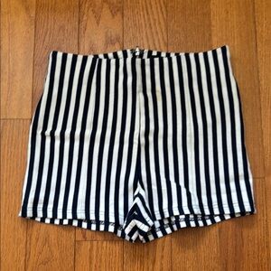 Striped Navy and White Women's Shorts